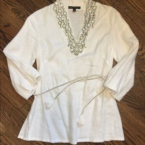 Layfayette 148 embellished linen tunic